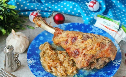 1. Этап. Голень индейки запеченная с айвой: Приятного аппетита.