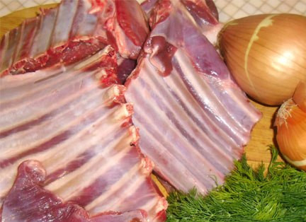 1. Этап. Ребрышки барбекю на мангале: Подготовить продукты.