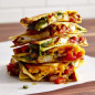 Chicken Fajita Quesadillas with Cilantro Pesto