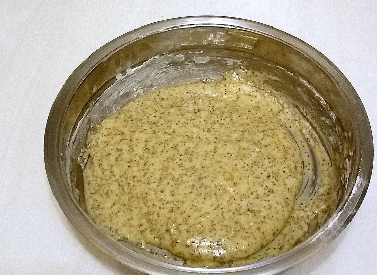 1. Этап. Маффины с маком и грейпфрутовым соком: Соедините все массы и перемешайте.