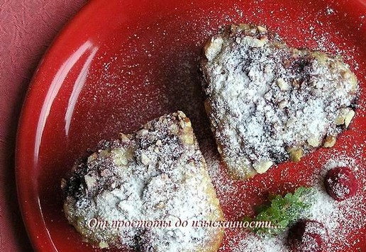 1. Этап. Блонди с малиной и миндалем: Остудите, по желанию посыпьте сахарной пудрой.