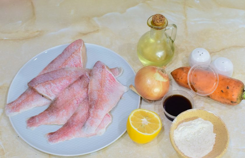 1. Этап. Маринованный морской окунь: Перед началом приготовления подготовьте все необходимые продукты по списку.