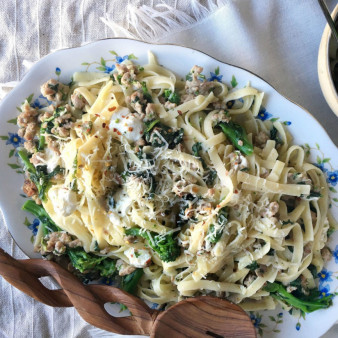 Sausage and Broccoli Rabe Fettuccine