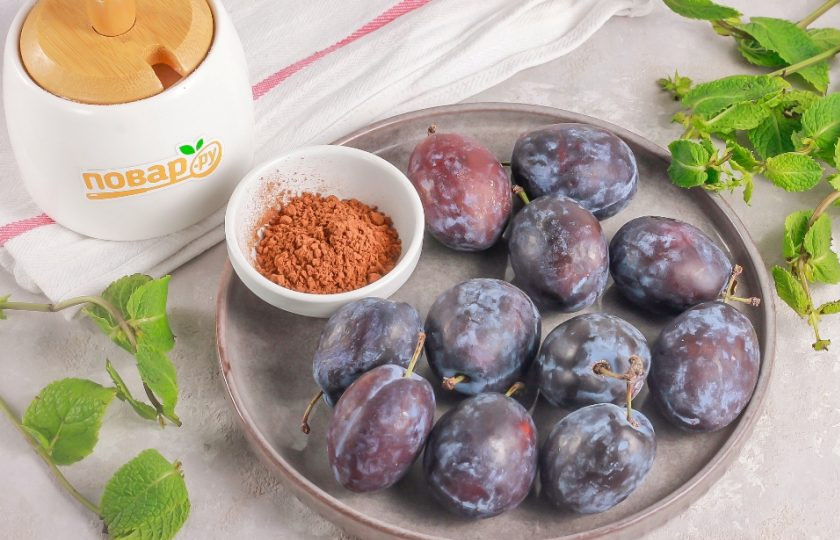 1. Этап. Варенье Слива в шоке: Подготовьте указанные ингредиенты. Сливы выбирайте сорта 