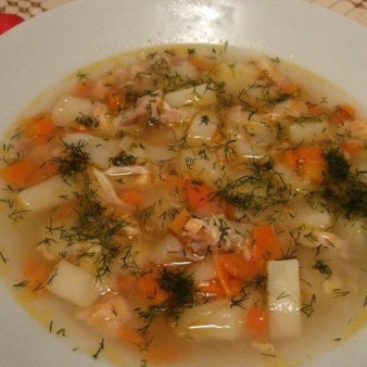 Уха из головы семги