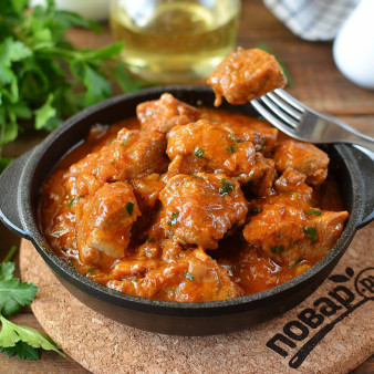 Говядина на сковороде