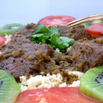 Мясо с киви