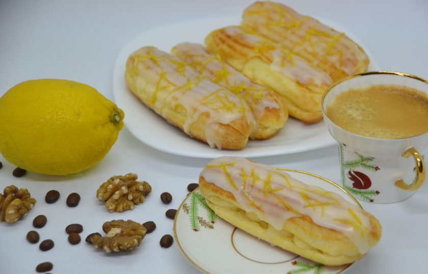 1. Этап. Лимонные эклеры: Эклеры готовы. Наслаждайтесь их нежным и освежающим вкусом. Приятного чаепития!