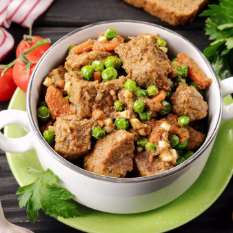 Говядина с зелёным горошком