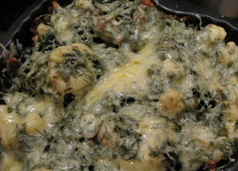 1. Этап. Цветная капуста с грибами и сыром: 9. Вот такое аппетитное, полезное и очень вкусное блюдо появится на вашей кухне всего через полчаса после начала процесса.