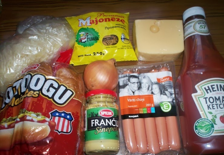 1. Этап. Хот-дог с капустой: 1. Подготовим ингредиенты.