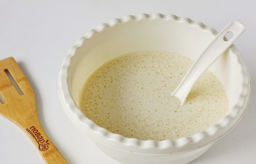 1. Этап. Блины на желтках: Тесто готово.