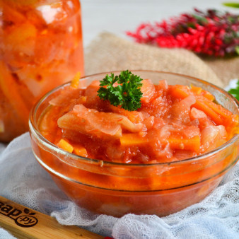 Закуска из перца и моркови на зиму