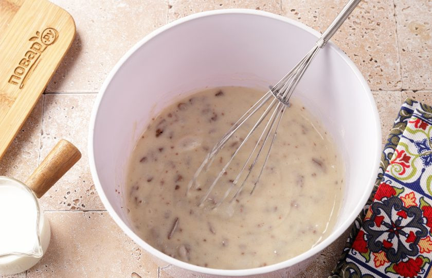 1. Этап. Кексы в аэрогриле: Перемешайте.