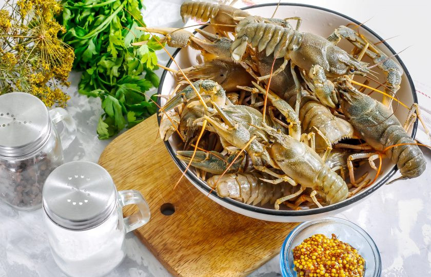 1. Этап. Раки в мультиварке: Подготовьте указанные ингредиенты. Раков приобретайте только живых, уснувшие особи не годятся для блюда!