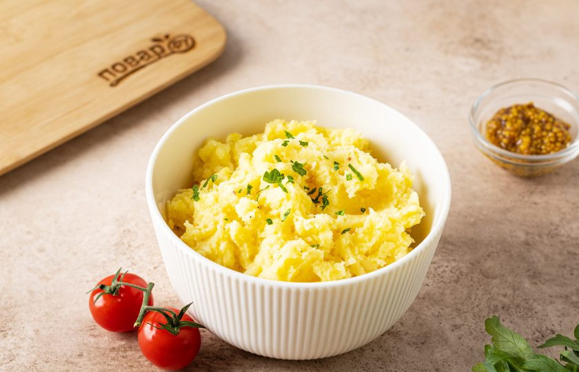 1. Этап. Картофельное пюре с горчицей: Пюре с горчицей готово, приятного вам аппетита!