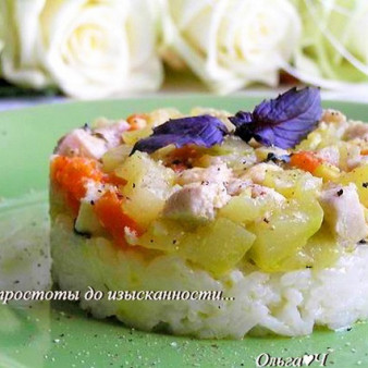 Летнее рагу из курицы с овощами