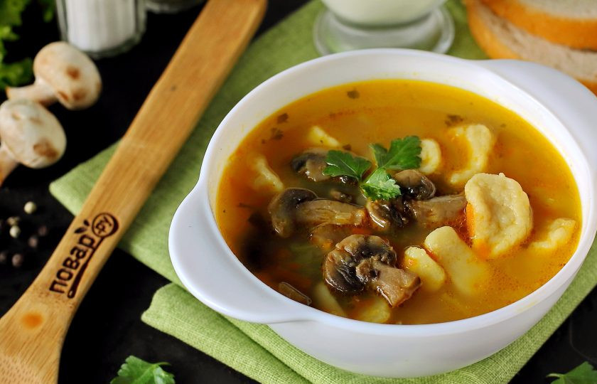 1. Этап. Грибной суп с галушками: Приятного аппетита!