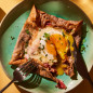 Buckwheat Galettes With Ham & Egg