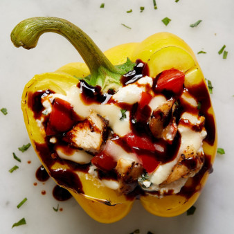 Caprese Chicken-Stuffed Peppers