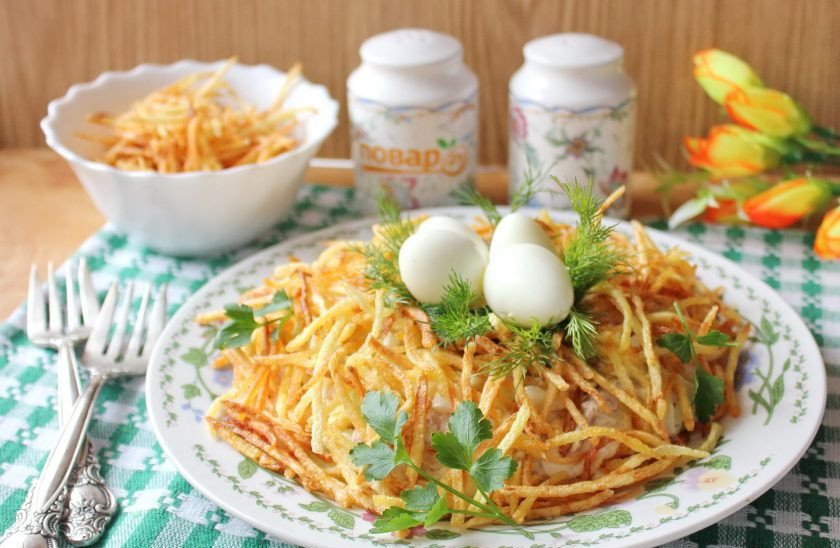 1. Этап. Салат Воронье гнездо: Салат 