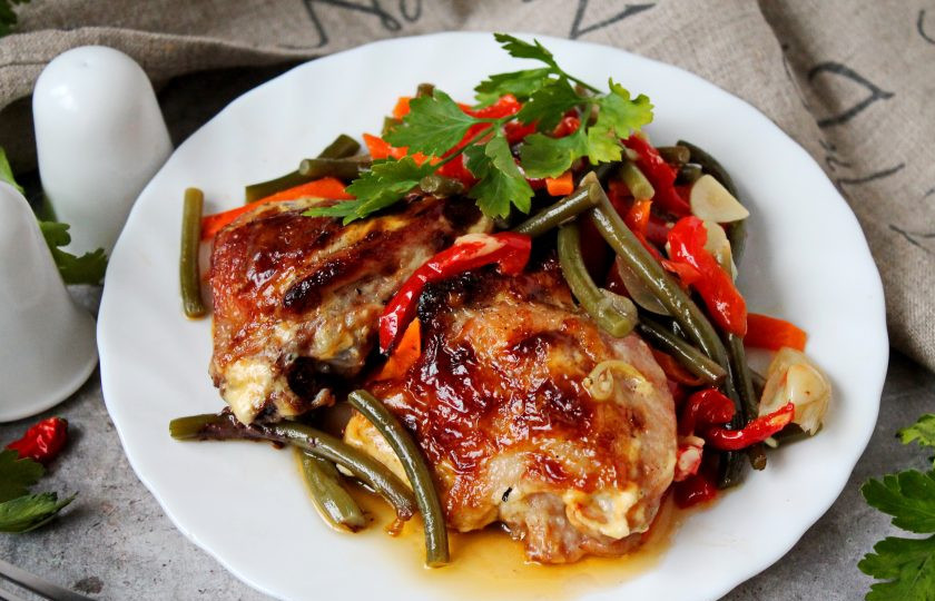 1. Этап. Папоротник с курицей: Приятного аппетита!