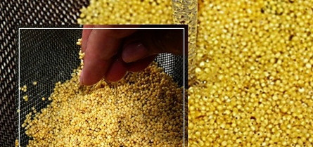 1. Этап. Пшенная каша в чугунке: Начинаем промывать пшено. Надо, чтобы пена стекла и белесая вода стала прозрачной. Можно еще оставить постоять так минут на 10-15.