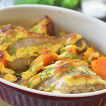 Куриные ножки с тыквой в духовке