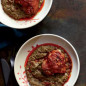 Roast Chicken Thighs with Lentil Stew