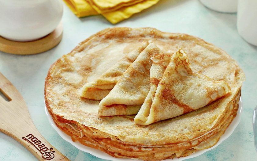 1. Этап. Блины на желтках: Готовые блины на желтках складывайте стопочкой и по желанию смазывайте сливочным маслом. Приятного аппетита!