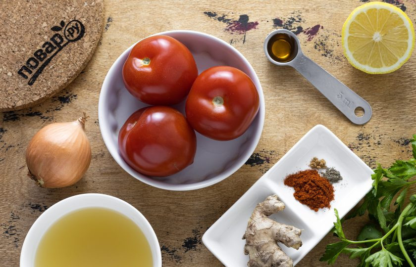 1. Этап. Магрибский суп: Подготовьте все ингредиенты.