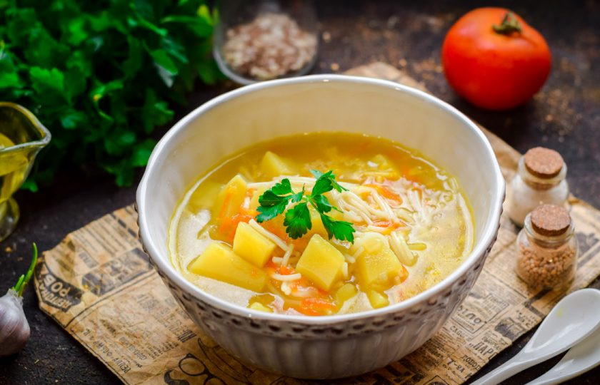 1. Этап. Постный суп с вермишелью: Приятного аппетита!