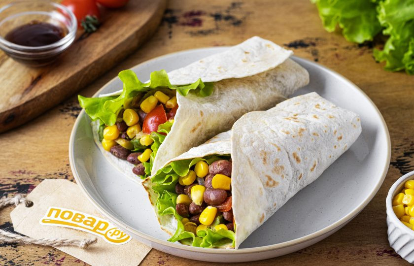 1. Этап. Бурито с кукурузой: Бурито с кукурузой готов, приятного вам аппетита!