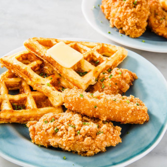 Keto Crispy Chicken & Waffles
