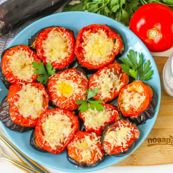 Медальоны из баклажанов