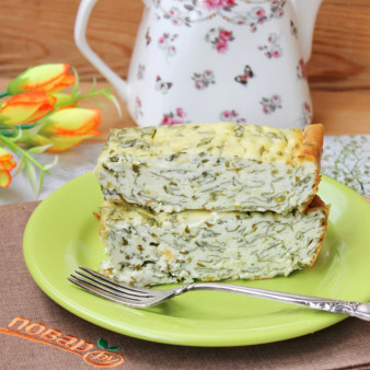 Творожная запеканка со шпинатом