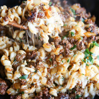 Skillet Meat and Cheese Pasta