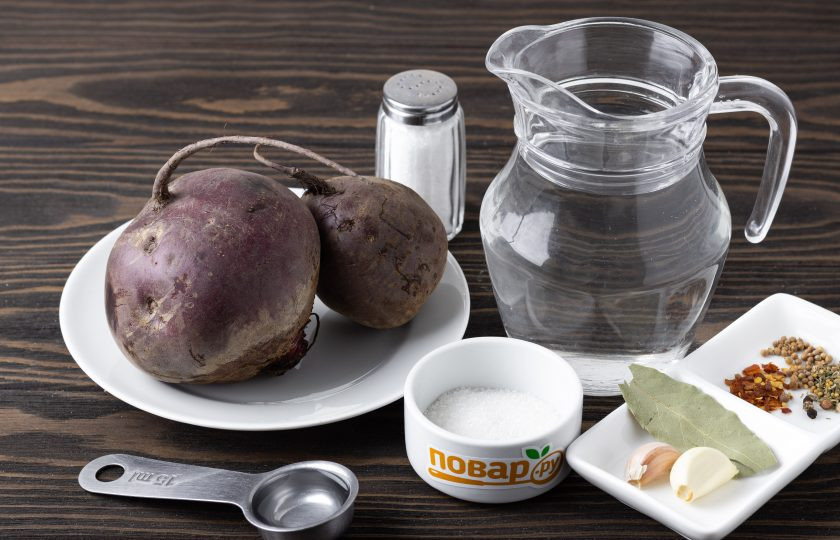 1. Этап. Свекла по-грузински на зиму: Подготовьте все ингредиенты.