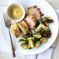 Roasted Pork Tenderloin with Dijon Breadcrumbs and Brussels Sprouts