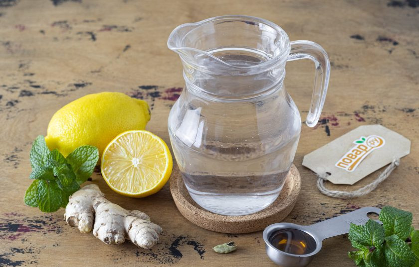 1. Этап. Имбирь при кашле: Подготовьте все ингредиенты.