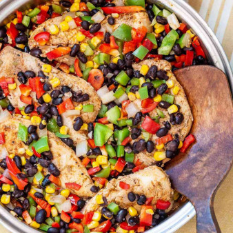Southwest Skillet Chicken with Beans and Corn