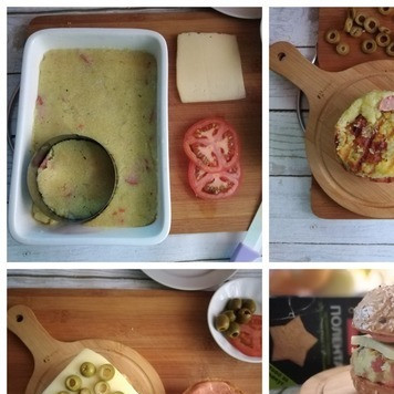 1. Этап. Бургер с чечевично-злаковой котлетой: Румяные булки снимаем со сковороды. Вырубила 2 