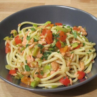 Паста с копченым лососем