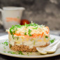 Салат Печень под шубой с яблоками