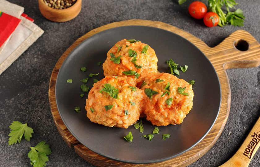 1. Этап. Ежики из индейки с рисом: Ежики из индейки с рисом готовы. Приятного аппетита!