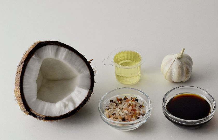 1. Этап. Жареный кокос: Подготовьте все ингредиенты.