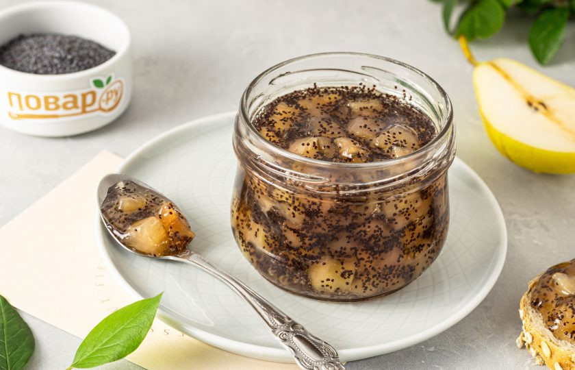 1. Этап. Варенье из груши с маком и ванилью: Переложите варенье в чистую стерилизованную баночку. Варенье из груши с маком и ванилью готово, приятного аппетита!