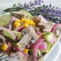 Salad with liver and mushrooms