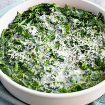 Microwave Garlicky Creamed Spinach
