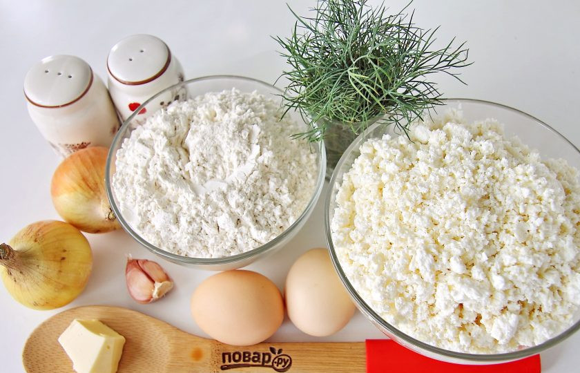 1. Этап. Курзе с творогом: Подготовьте все ингредиенты.